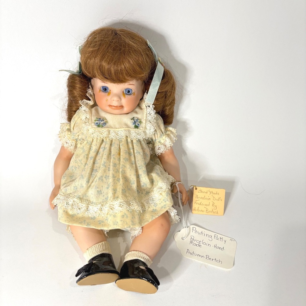 Autumn Bertsch Pouting Patty Handmade Porcelain Doll 10" Blue Eyes Auburn Hair